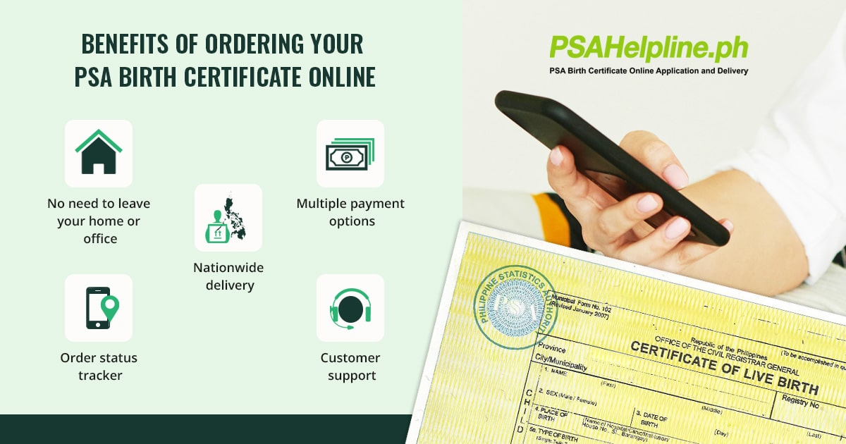 Order PSA birth certificate online
